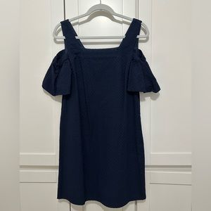 J Crew Cold Shoulder blue dress size Small